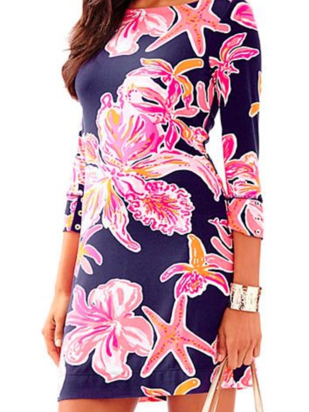 Lilly Pulitzer Floral Sophie Dress – Navy Pink Tropical Print (Size S)